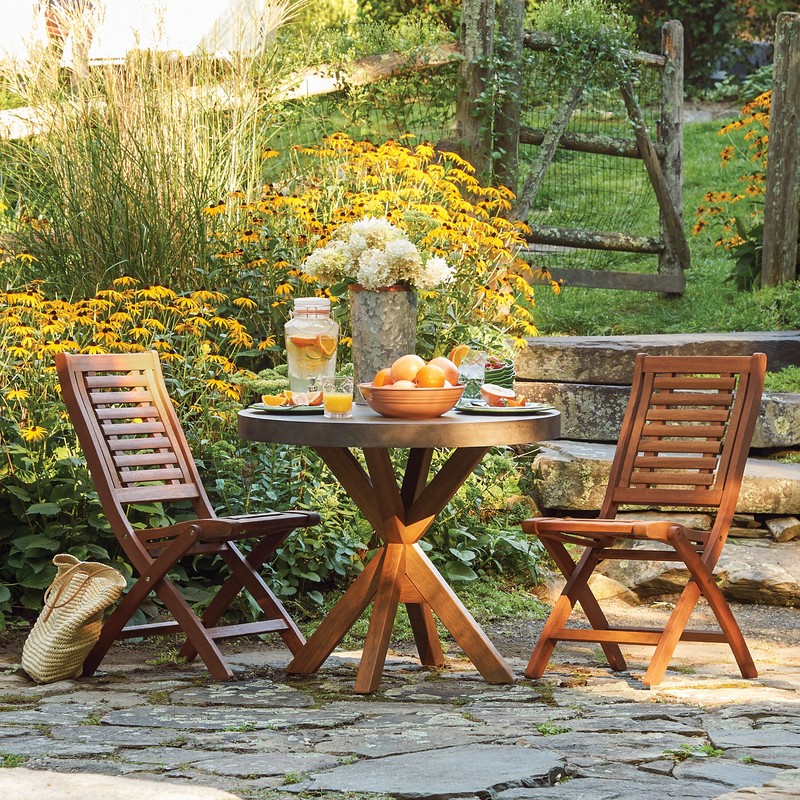 Fitzhugh Eucalyptus Folding Patio Side Chair