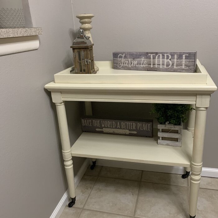 Folk 30'' Wide Bar Cart with Removable Serving Tray