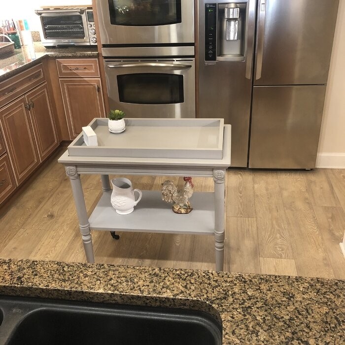 Folk 30'' Wide Bar Cart with Removable Serving Tray