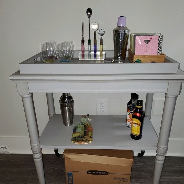 Folk 30'' Wide Bar Cart with Removable Serving Tray