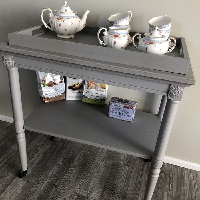 Folk 30'' Wide Bar Cart with Removable Serving Tray