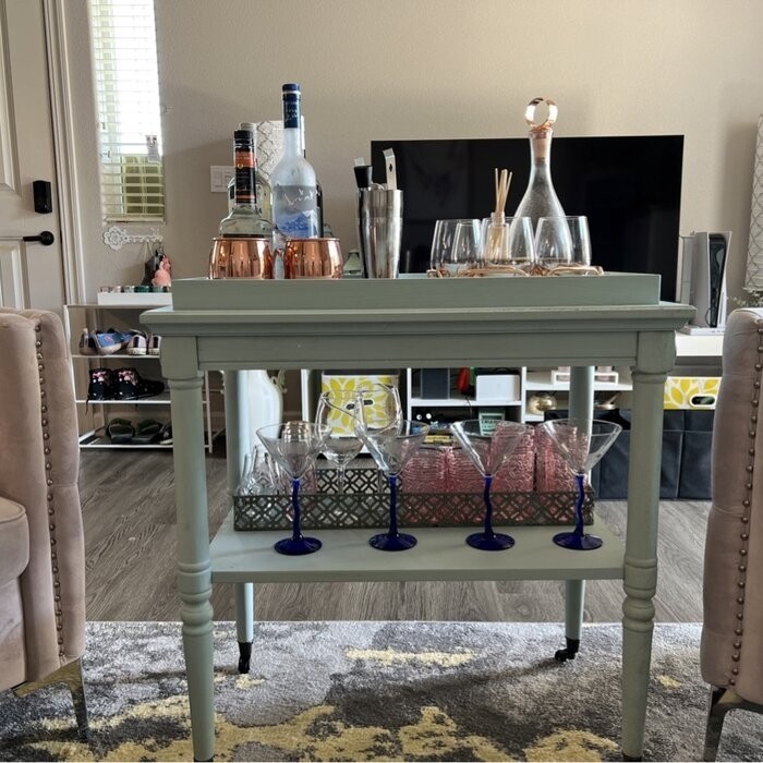 Folk 30'' Wide Bar Cart with Removable Serving Tray