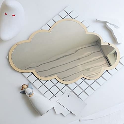 FOMIYES Children Mirror Cloud Wooden Mirror Cartoon Safety Shatterproof Mirror Wall Sticker Nodic Kid Bedroom Nursery Decoration