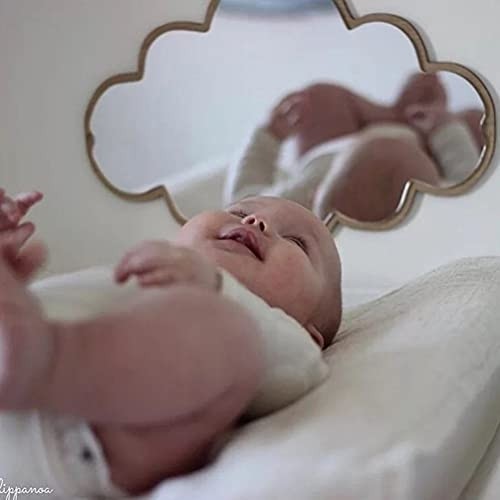 FOMIYES Children Mirror Cloud Wooden Mirror Cartoon Safety Shatterproof Mirror Wall Sticker Nodic Kid Bedroom Nursery Decoration