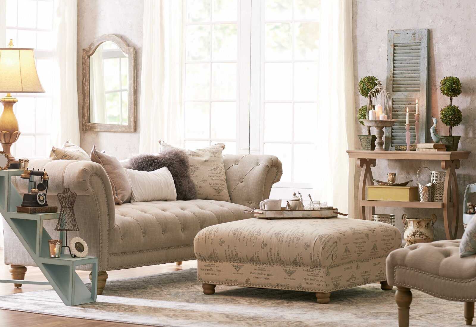 Four Piece French Country Living Room Furniture