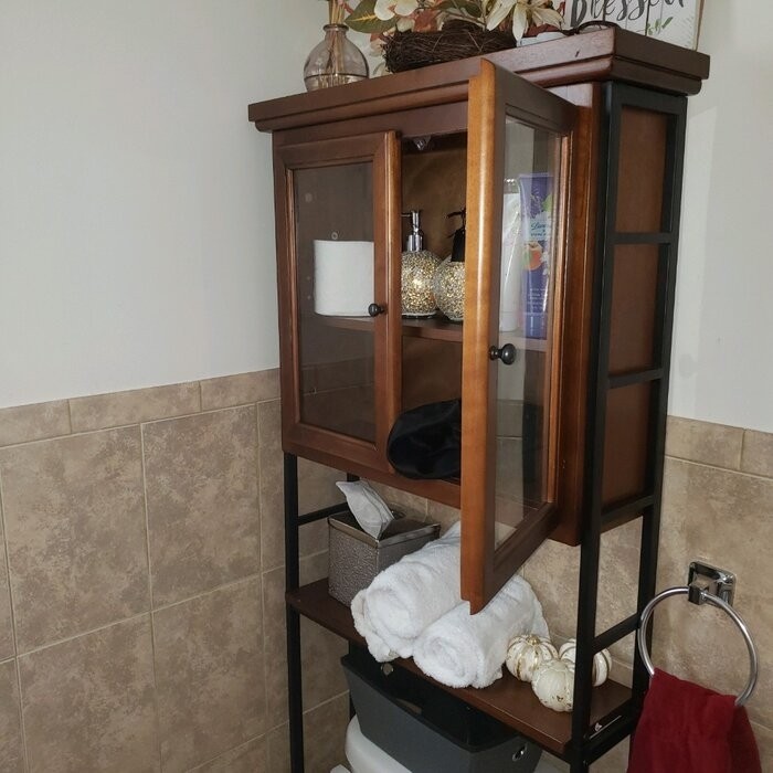Foxborough 25.5'' W x 67.5'' H x 8'' D Solid Wood Over-The-Toilet Storage