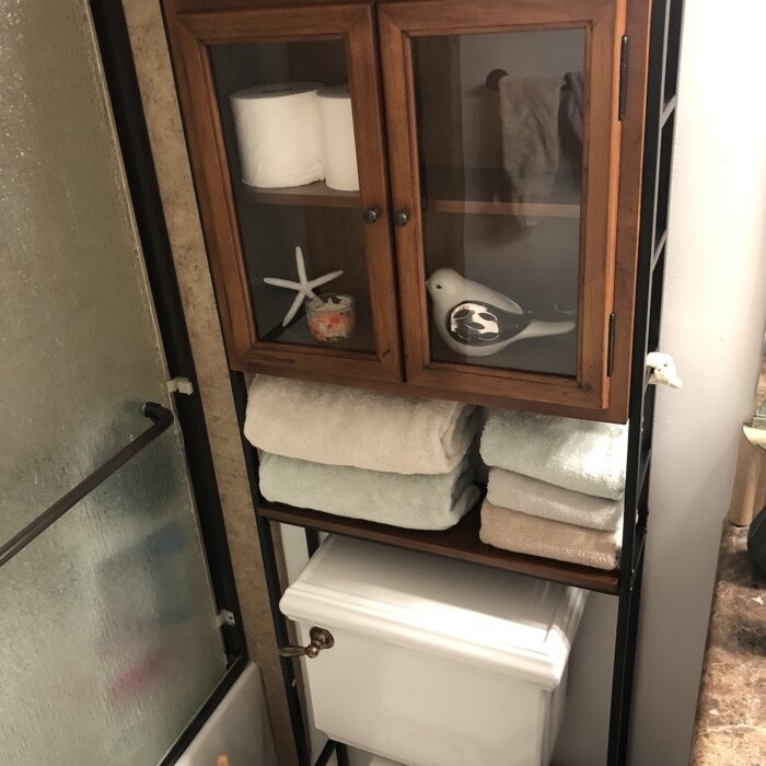 Foxborough 25.5'' W x 67.5'' H x 8'' D Solid Wood Over-The-Toilet Storage