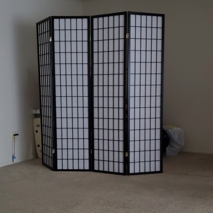 Freese 69'' W x 70.25'' H 4 - Panel Solid Wood Folding Room Divider