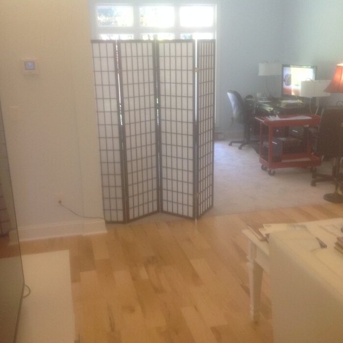 Freese 69'' W x 70.25'' H 4 - Panel Solid Wood Folding Room Divider