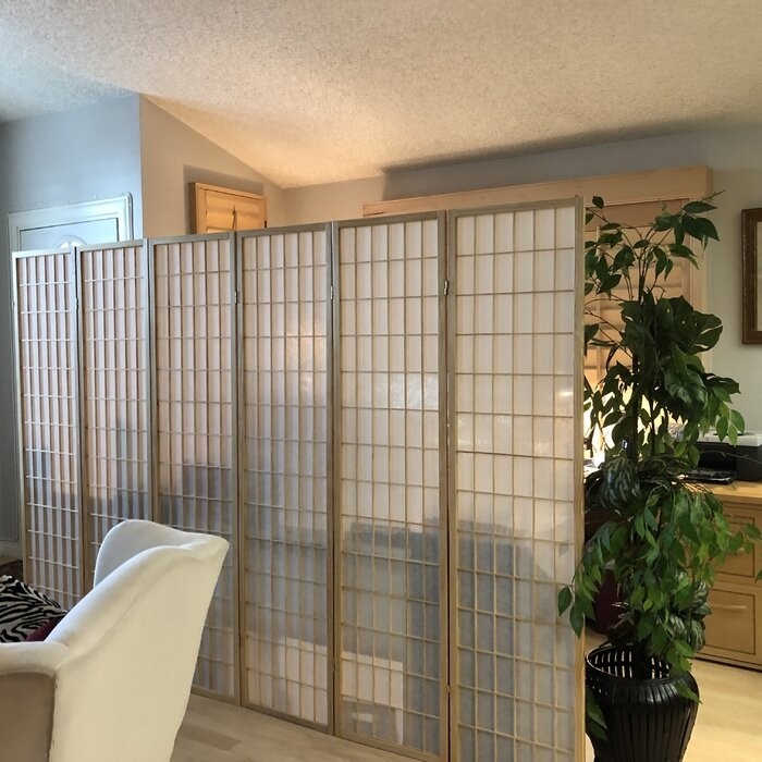 Freese 69'' W x 70.25'' H 4 - Panel Solid Wood Folding Room Divider