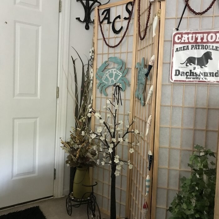 Freese 69'' W x 70.25'' H 4 - Panel Solid Wood Folding Room Divider