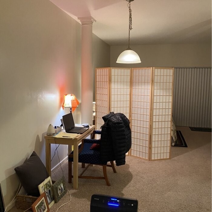 Freese 69'' W x 70.25'' H 4 - Panel Solid Wood Folding Room Divider