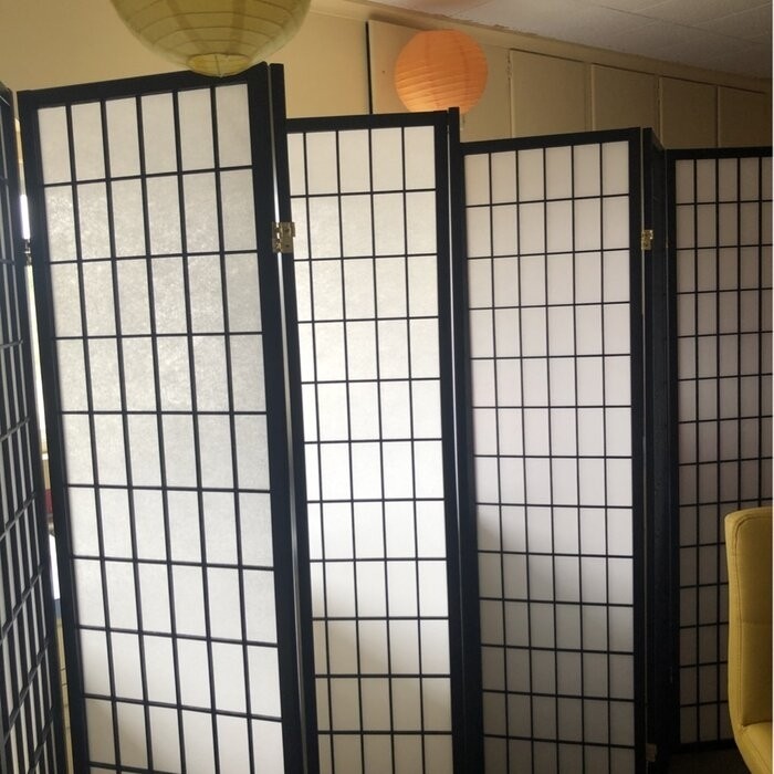 Freese 69'' W x 70.25'' H 4 - Panel Solid Wood Folding Room Divider