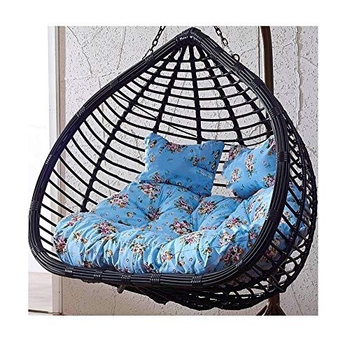 FTL&HONG Swing Basket Cushion,Basket Swing Cushion,Resin Wicker Espresso Hanging Egg Chair with Tufted Khaki Cushion and Sta140110cm (Color : Red, Size : 140110cm)