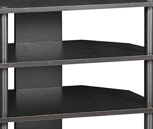 Furinno Turn-N-Tube Easy Assembly 4-Tier Petite Entertainment Center / TV Stand / TV Unit / TV Desk, Blackwood