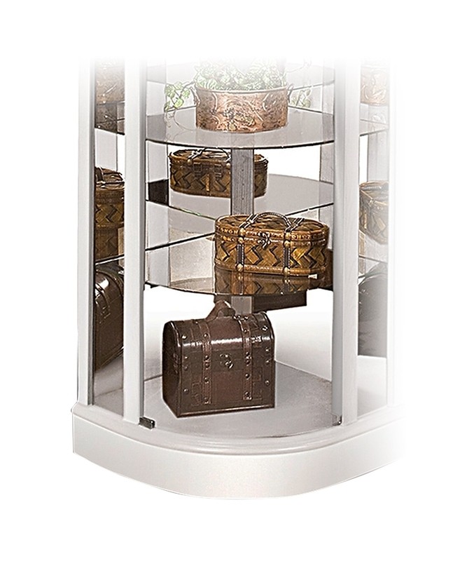 Galghard 32'' Wide Solid Wood Mirrored Back Curio Cabinet with Lighting