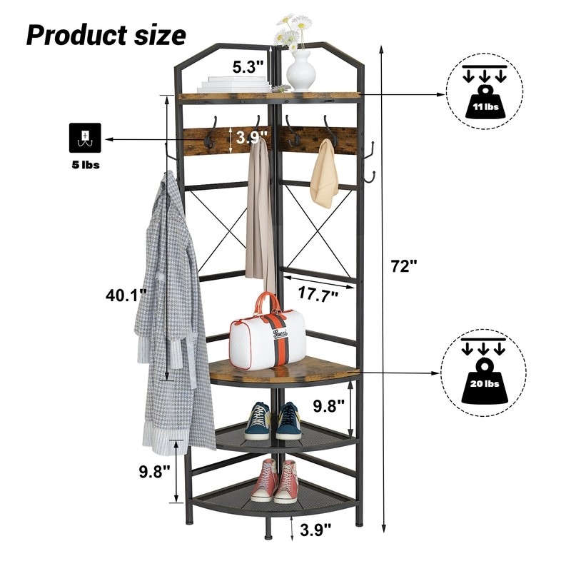 Garate 17.7'' Wide Hall Tree with Shoe Storage