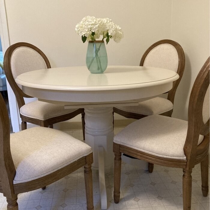 Gebhard Butterfly Leaf Solid Wood Pedestal Dining Table