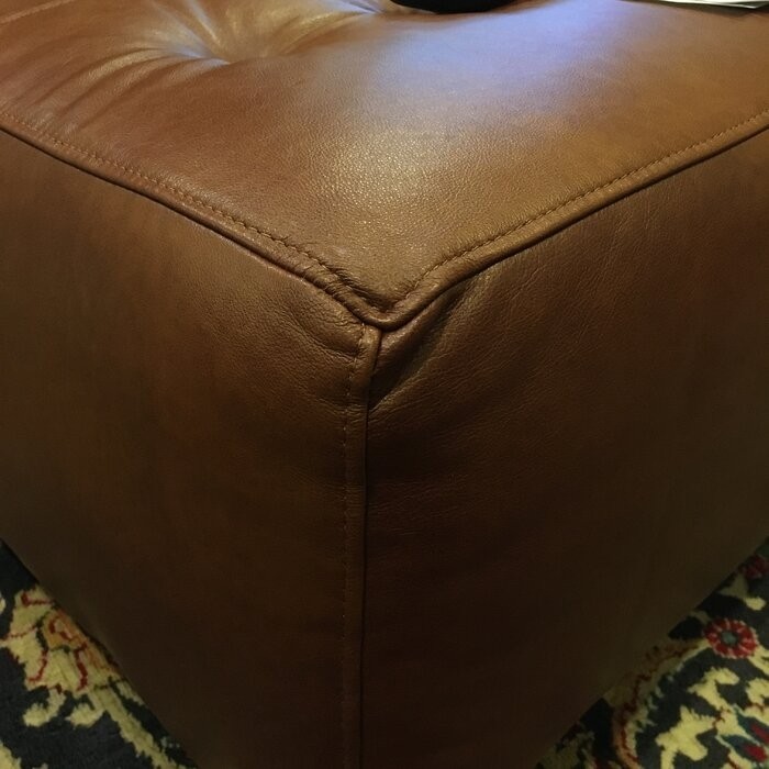 Gendron 62'' Wide Genuine Leather Tufted Rectangle Cocktail Ottoman