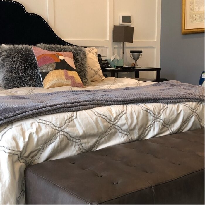 Gendron 62'' Wide Genuine Leather Tufted Rectangle Cocktail Ottoman