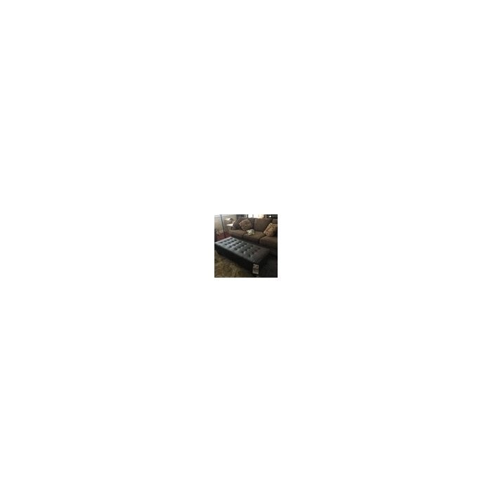 Gendron 62'' Wide Genuine Leather Tufted Rectangle Cocktail Ottoman