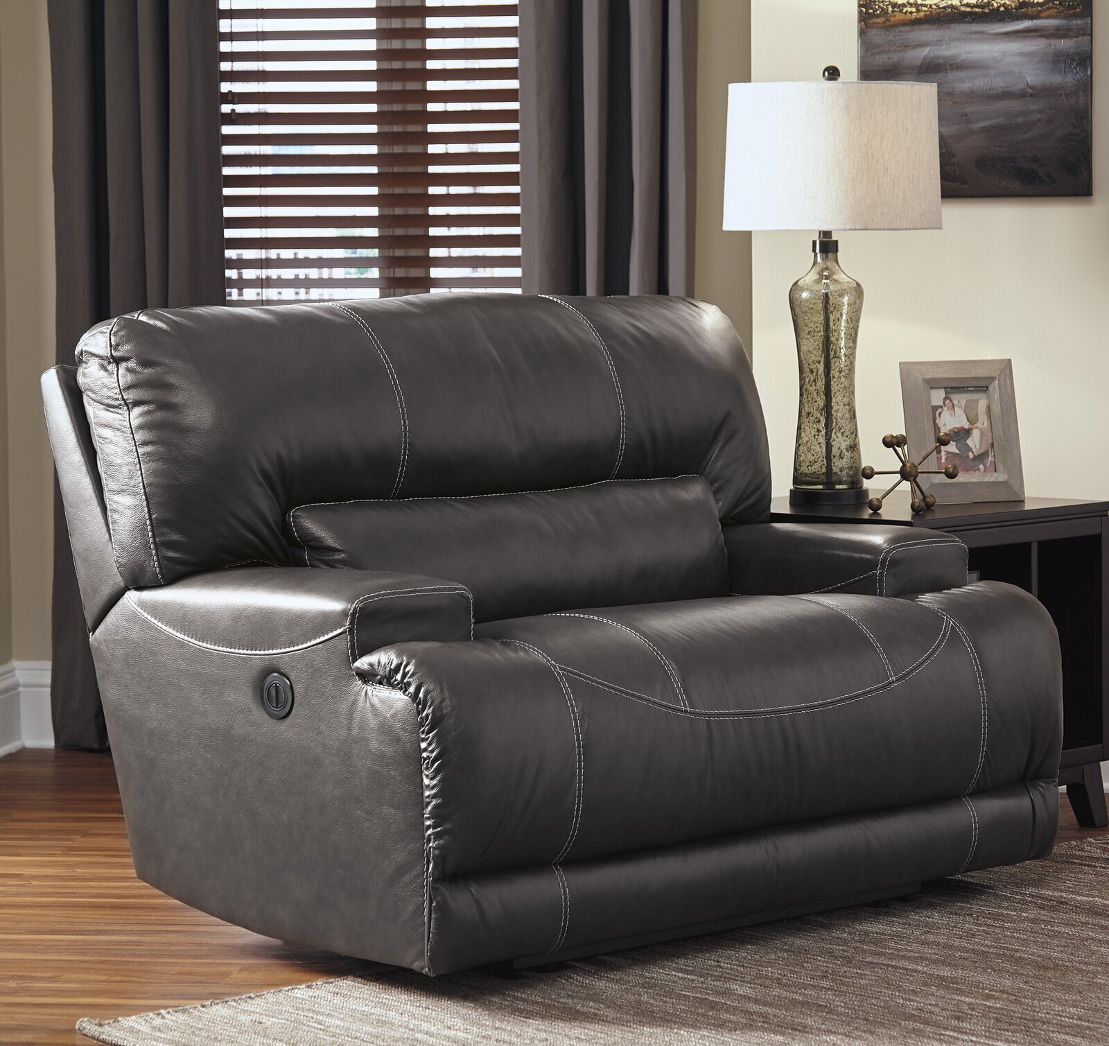 Genuine Leather Extra Wide Reclining Chair