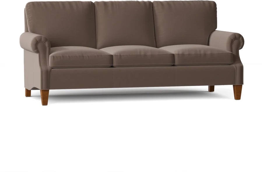 Genuine Taupe Leather Sofa