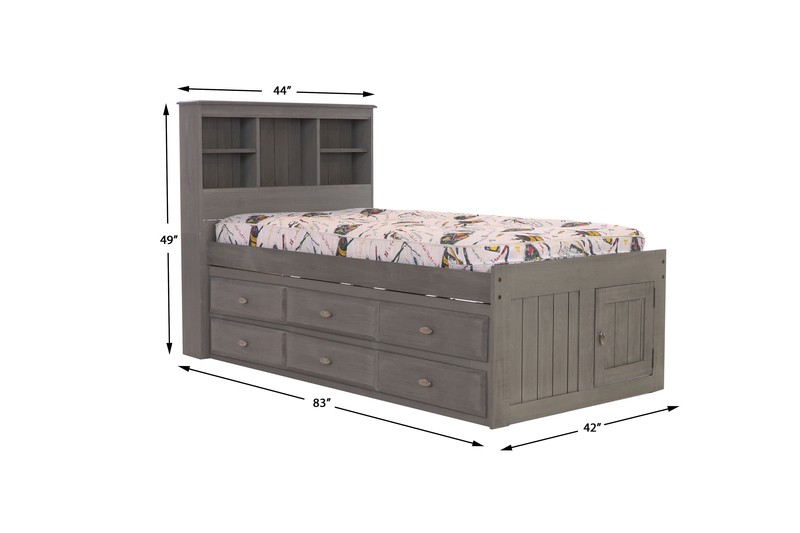 Giancola Twin 6 Drawer Solid Wood Mate's & Captain's Bed with Bookcase by Viv + Rae™