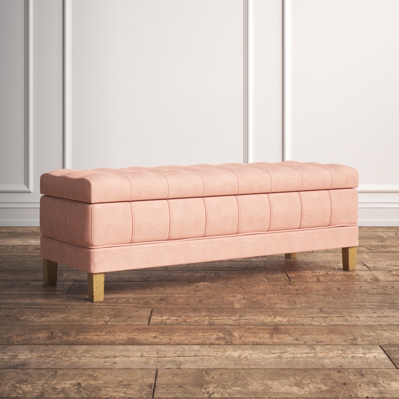 Gloria 52'' Wide Velvet Tufted Rectangle Storage Ottoman with Storage