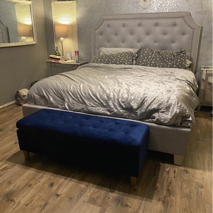 Gloria 52'' Wide Velvet Tufted Rectangle Storage Ottoman with Storage