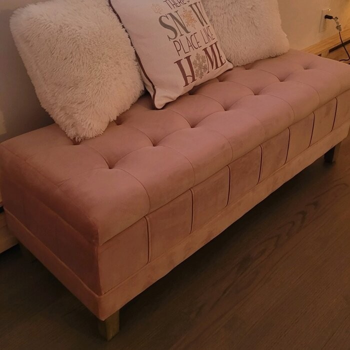 Gloria 52'' Wide Velvet Tufted Rectangle Storage Ottoman with Storage
