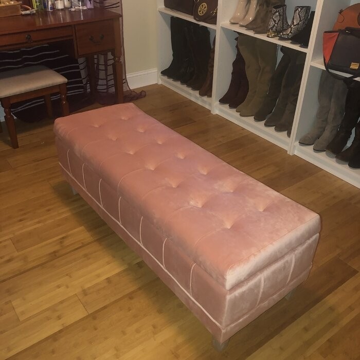 Gloria 52'' Wide Velvet Tufted Rectangle Storage Ottoman with Storage