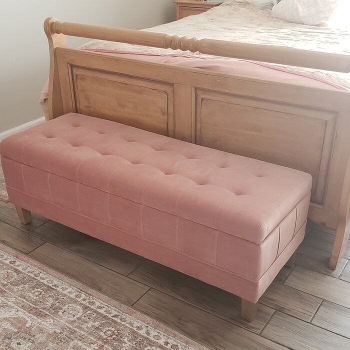 Gloria 52'' Wide Velvet Tufted Rectangle Storage Ottoman with Storage