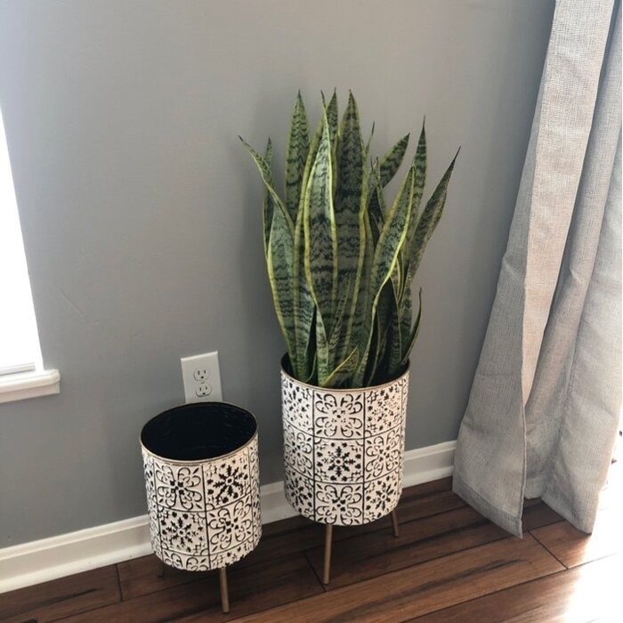 Godeus 2-Piece Metal Pot Planter Set