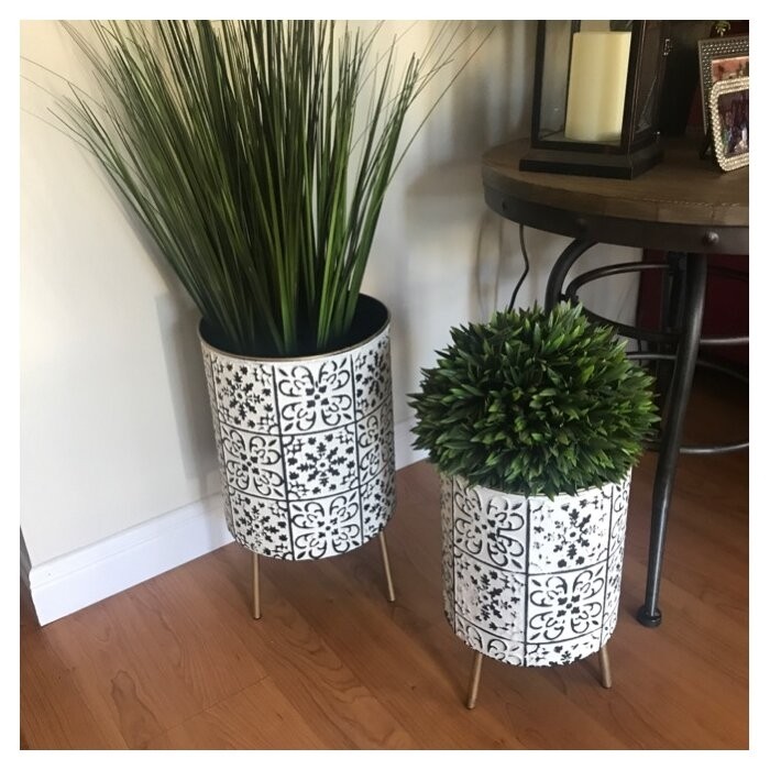 Godeus 2-Piece Metal Pot Planter Set