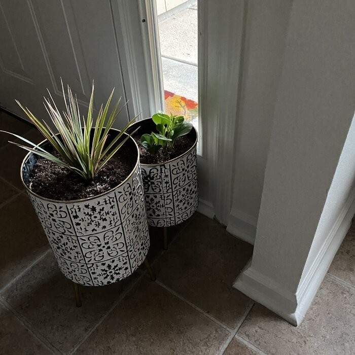 Godeus 2-Piece Metal Pot Planter Set