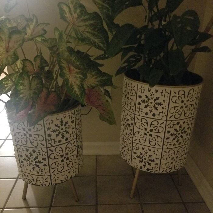 Godeus 2-Piece Metal Pot Planter Set