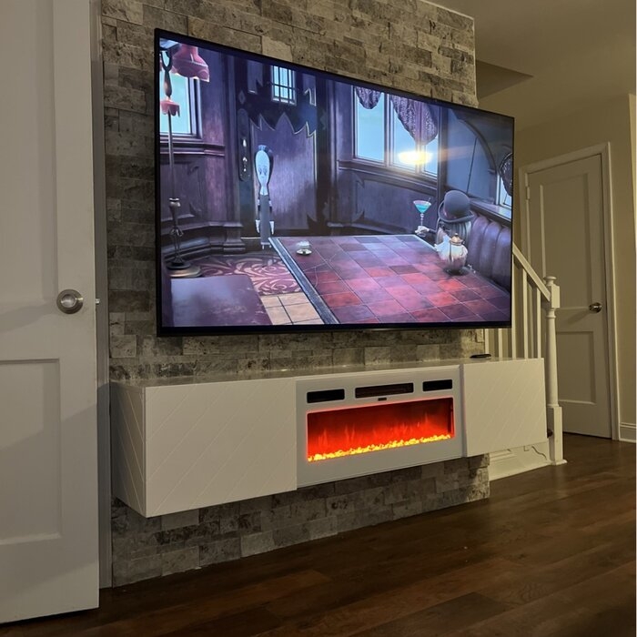 Gofried TV Stand for TVs up to 88" with Fireplace Included