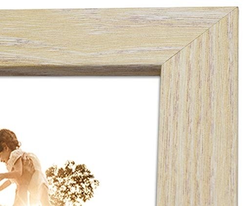 Golden State Art 5x7 Three Picture Frame Trifold Hinged Photo Frame with 3 Openings, Desk Top Family Picture Collage, with Real Glass (5x7 Triple, Beige, 1-Pack)