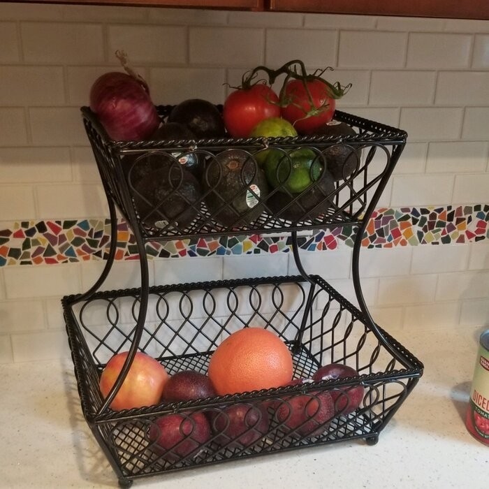 Gourmet Basics by Mikasa Loop and Lattice Fruit Basket