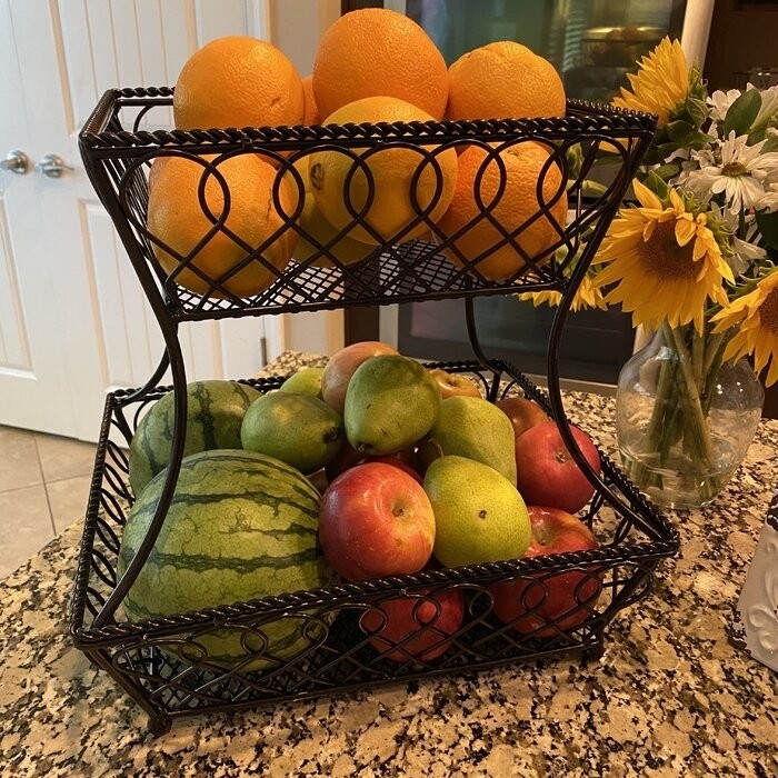 Gourmet Basics by Mikasa Loop and Lattice Fruit Basket