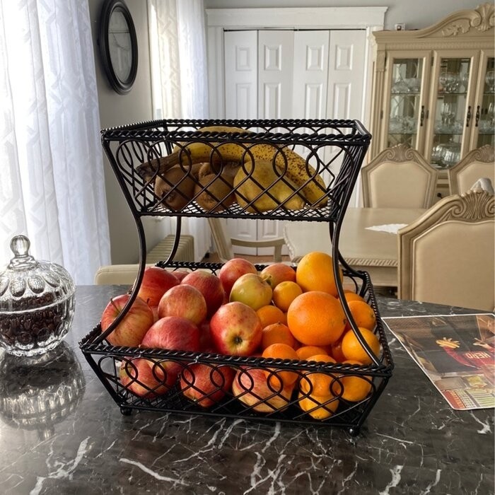Gourmet Basics by Mikasa Loop and Lattice Fruit Basket
