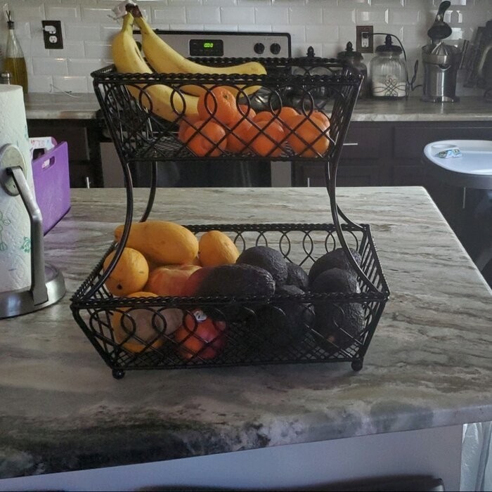 Gourmet Basics by Mikasa Loop and Lattice Fruit Basket