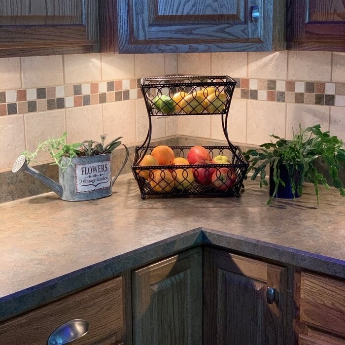 Gourmet Basics by Mikasa Loop and Lattice Fruit Basket