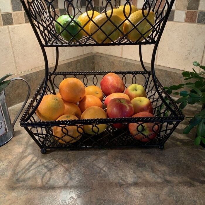 Gourmet Basics by Mikasa Loop and Lattice Fruit Basket
