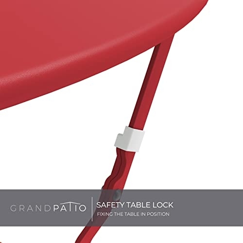 Grand patio Premium Steel Patio Bistro Set, Folding Outdoor Patio Furniture Sets, 3 Piece Patio Set of Foldable Patio Table and Chairs, Red