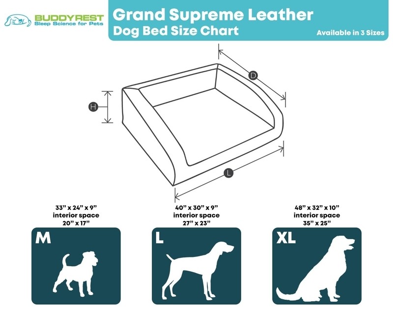 Grand Supreme Premium Leather Memory Foam Dog Bed