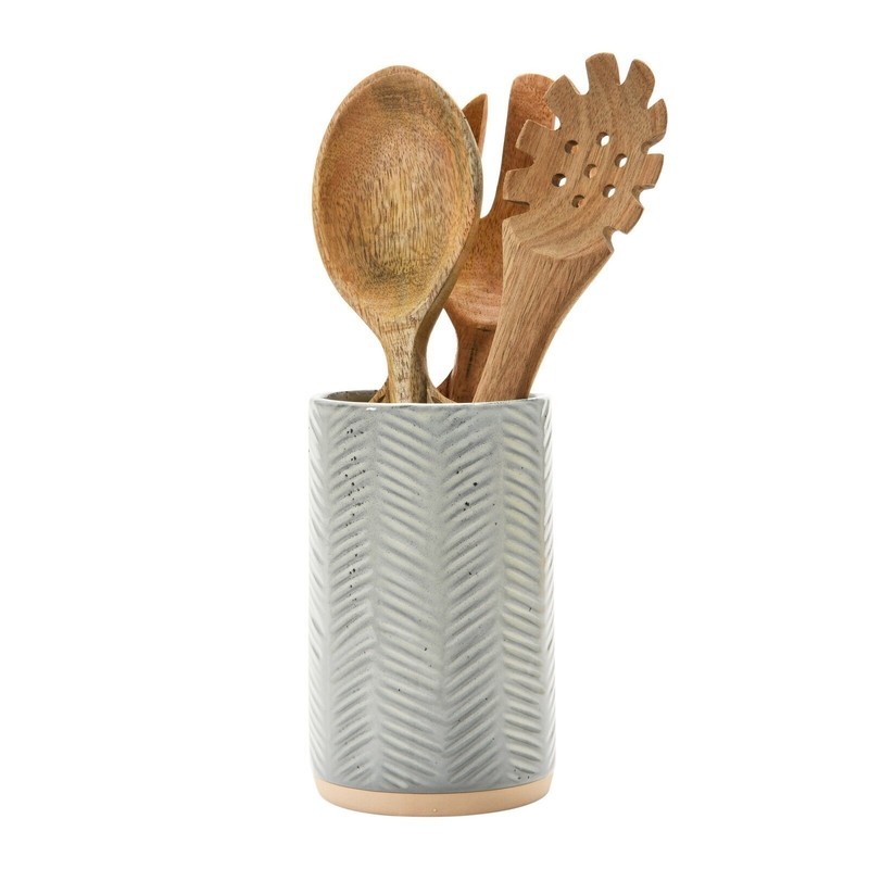 Gray Ceramic Utensil Crock