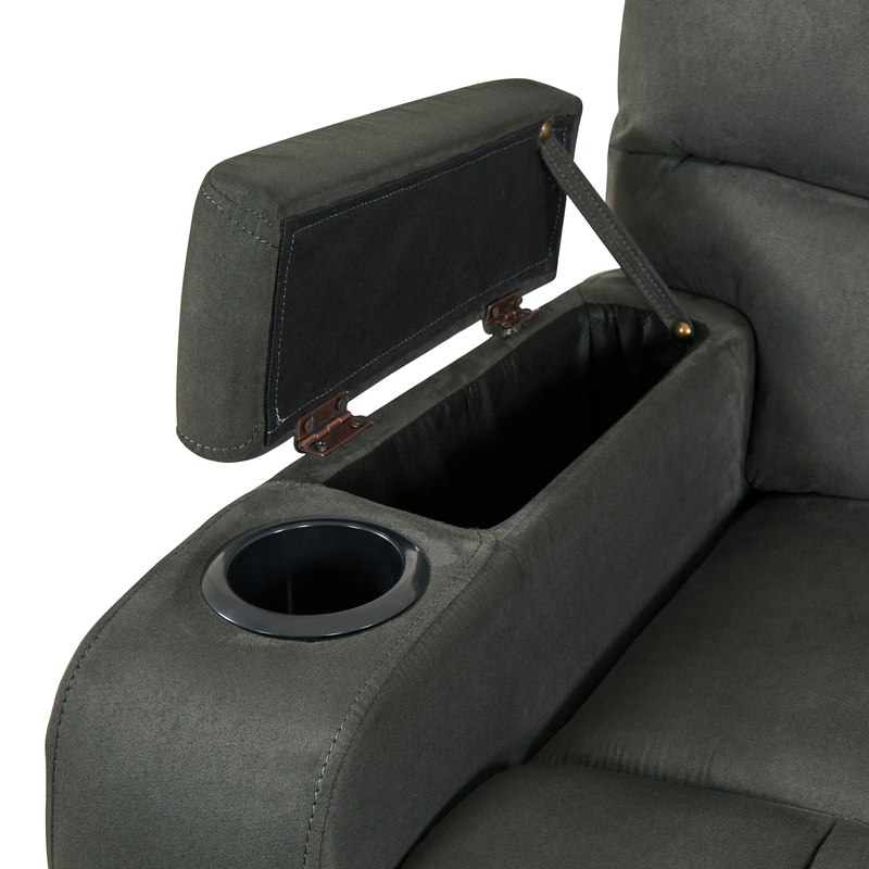 Grigor 57'' Wide Home Theater Loveseat with Cup Holder