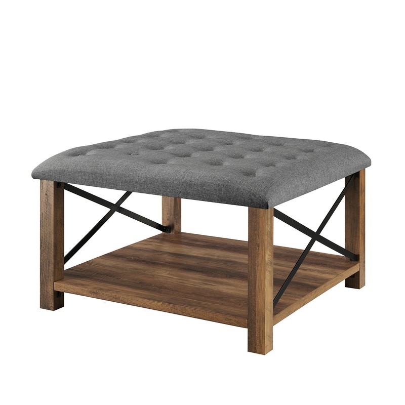 Grube 30'' Wide Tufted Square Cocktail Ottoman with Storage